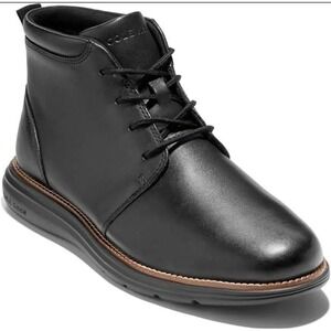 NEW! Cole Haan Men's Grand+ Ultra Chukka Black Lace Up Leather Boots 10 M $220
